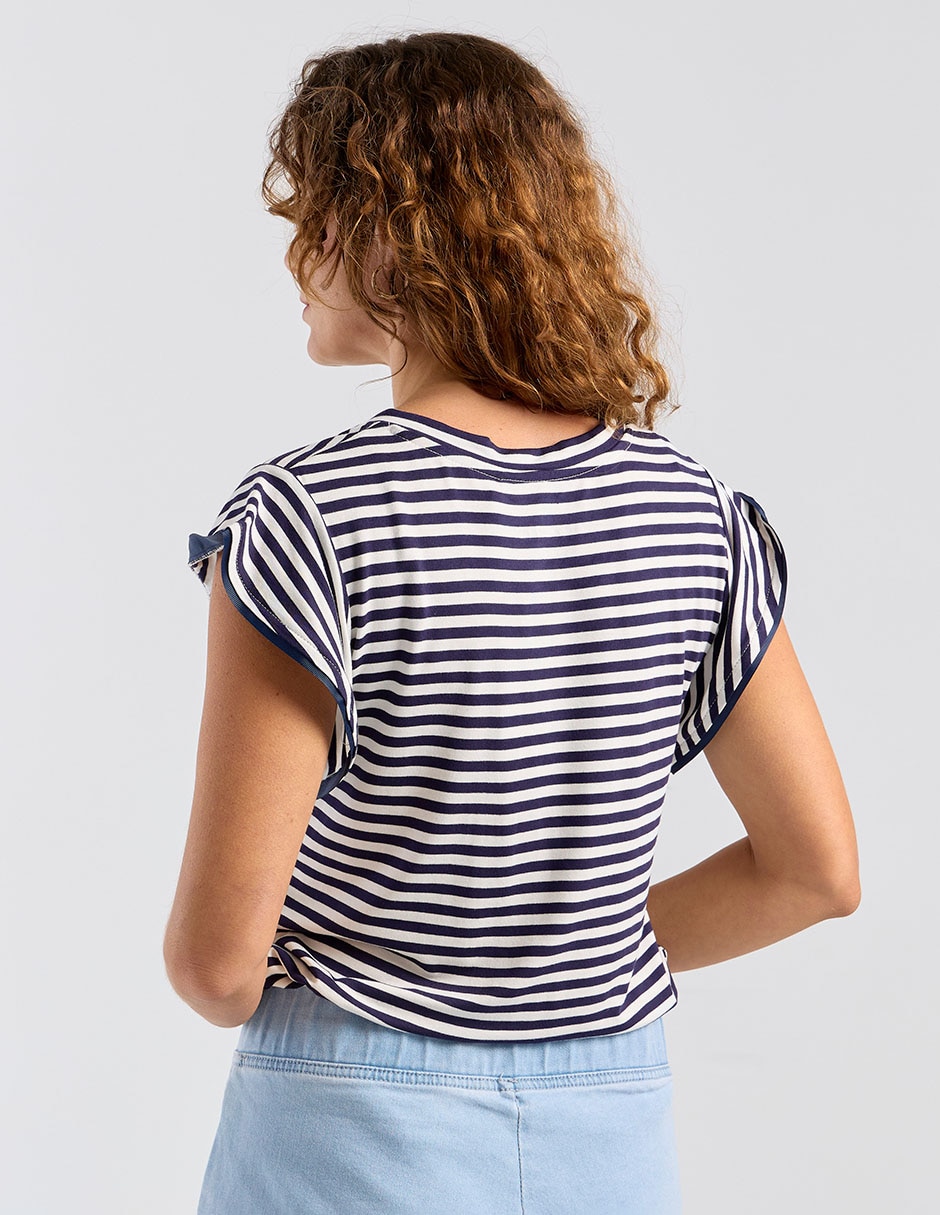 Playera manga corta cuello V para mujer 5