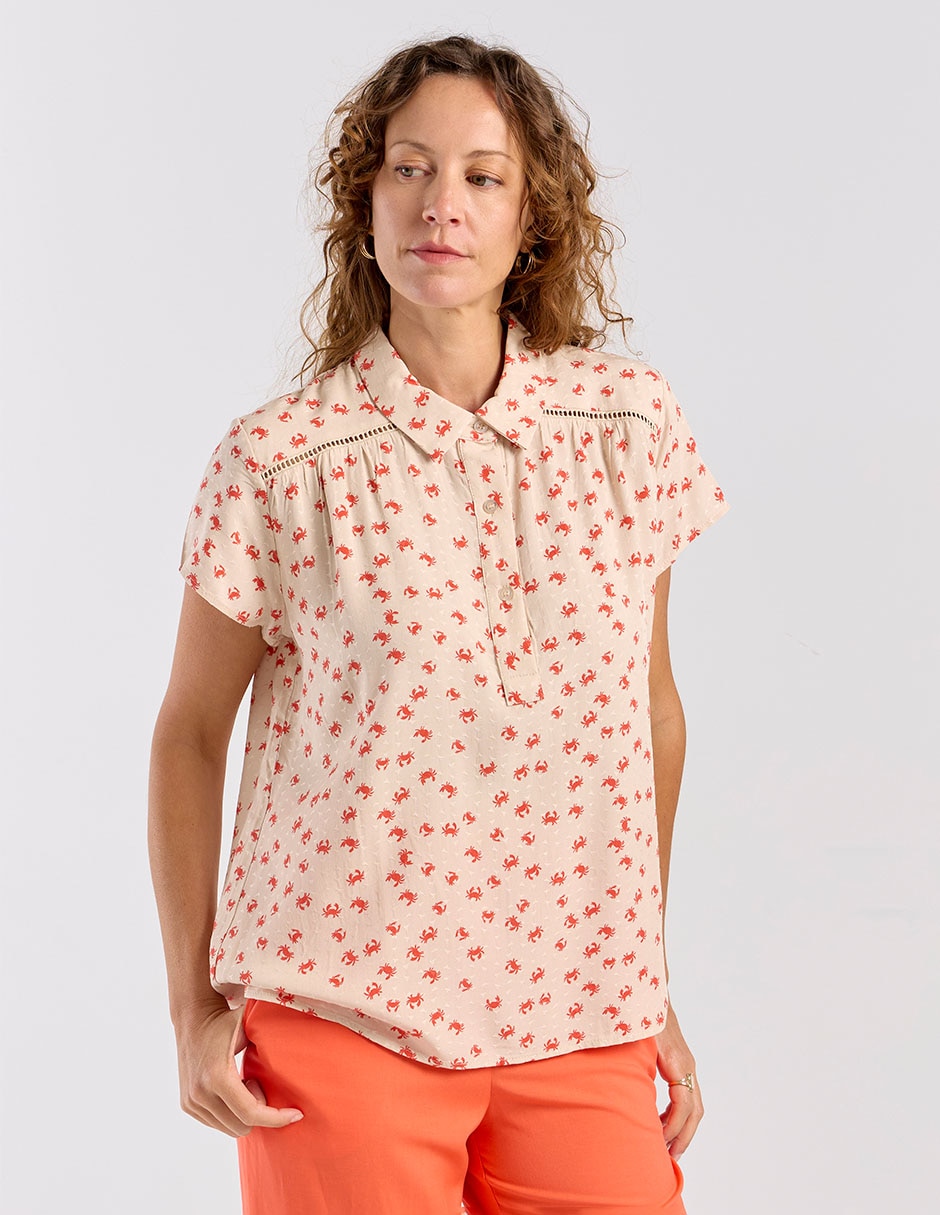 Blusa manga corta para mujer