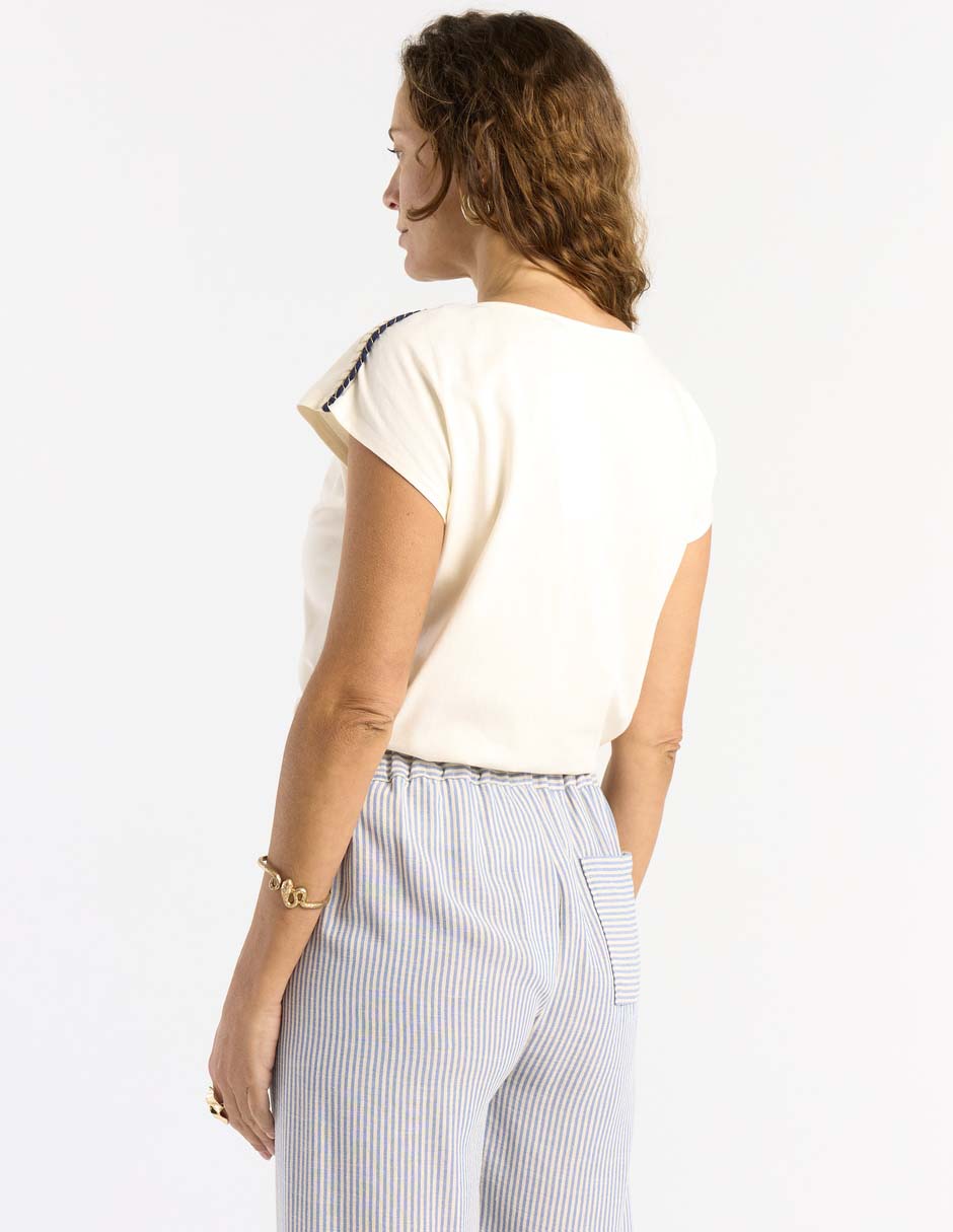 Playera manga corta cuello redondo para mujer 2