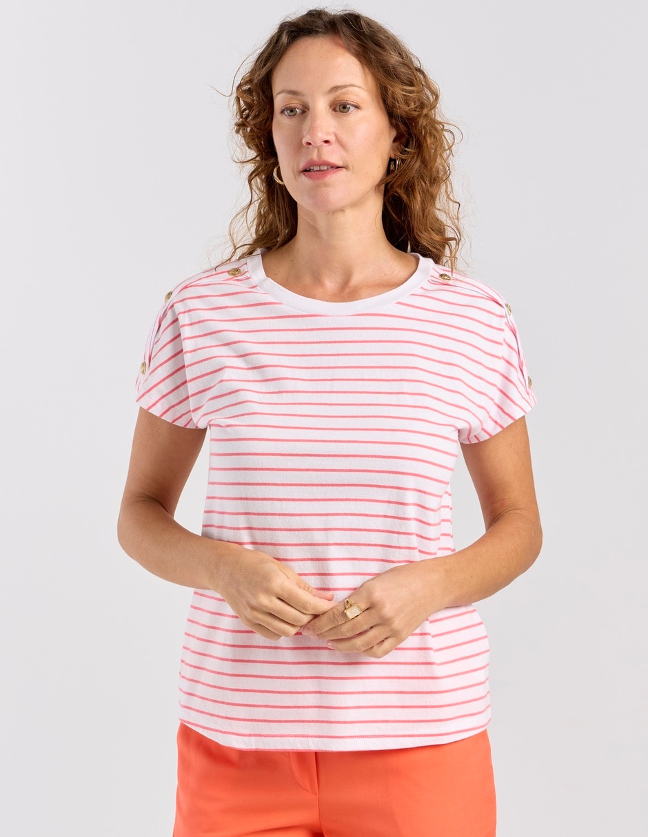 Playera manga corta cuello redondo para mujer 2