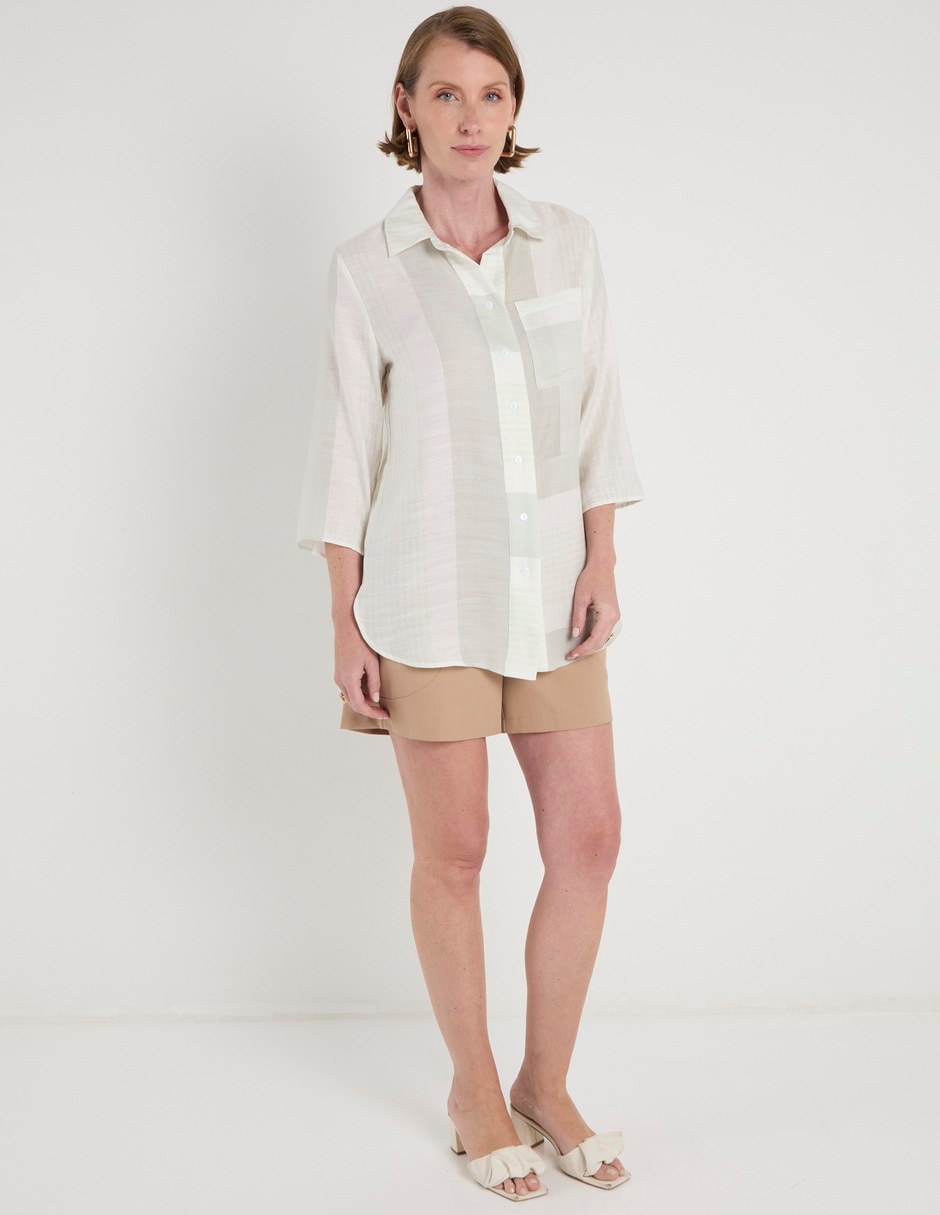 Blusa camisera manga 3/4 para mujer 3