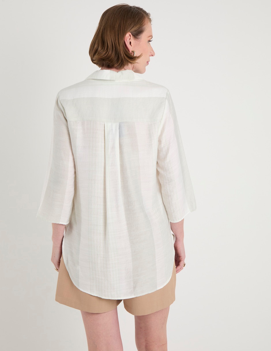 Blusa camisera manga 3/4 para mujer 6