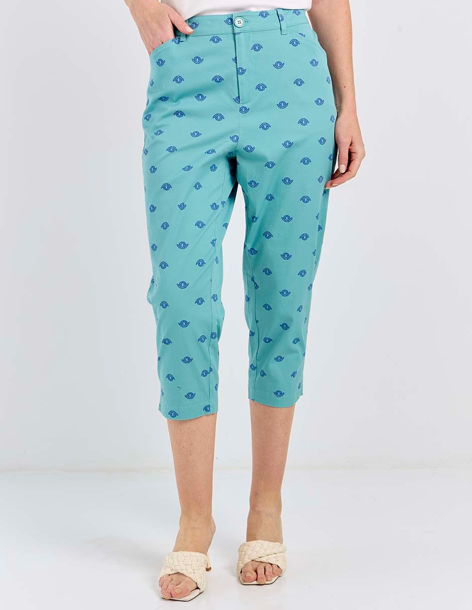 Pantalón capri slim para mujer