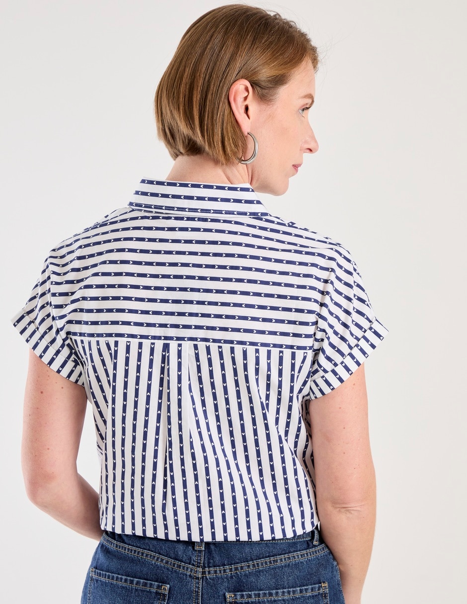 Blusa camisera manga corta para mujer 2