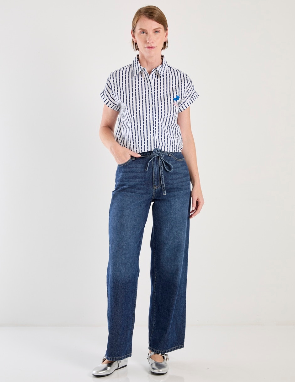 Blusa camisera manga corta para mujer 3