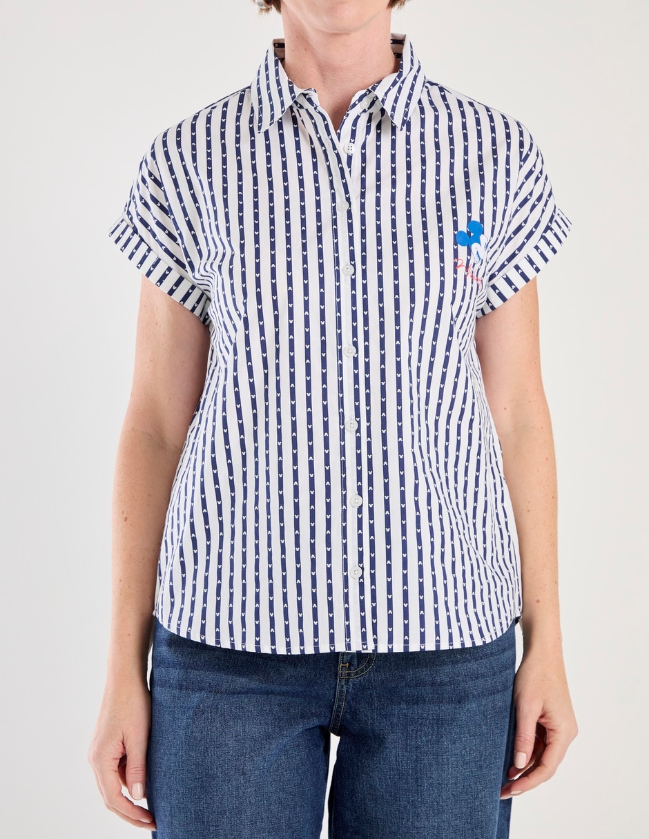 Blusa camisera manga corta para mujer 5