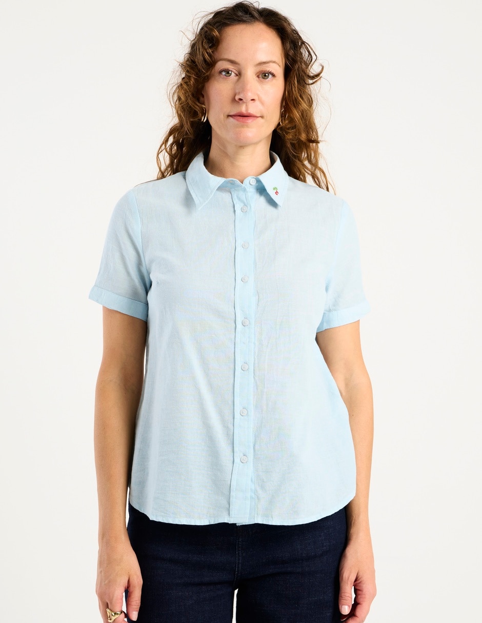 Blusa camisera manga corta para mujer Blusa camisera manga corta para mujer