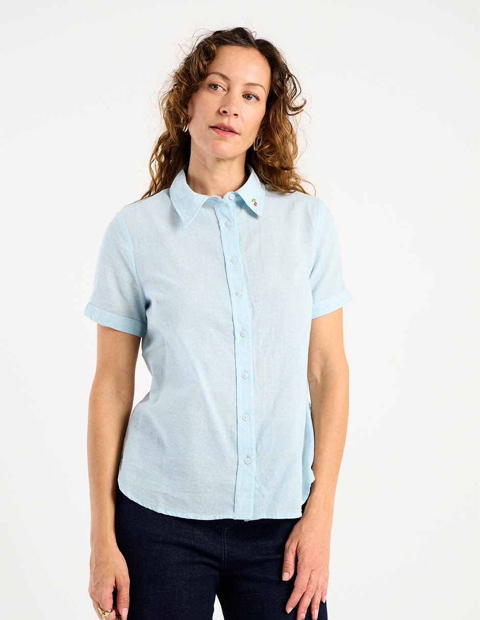 Blusa camisera manga corta para mujer 2
