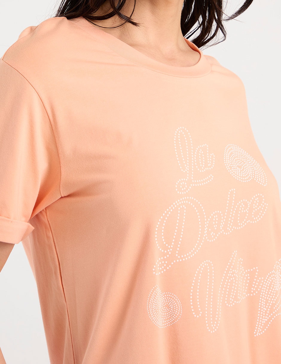 Playera manga corta cuello redondo para mujer 4