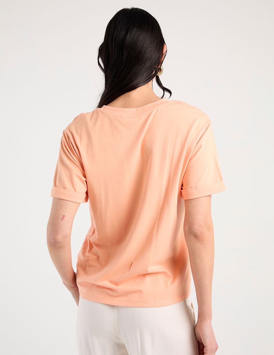 Playera manga corta cuello redondo para mujer 6