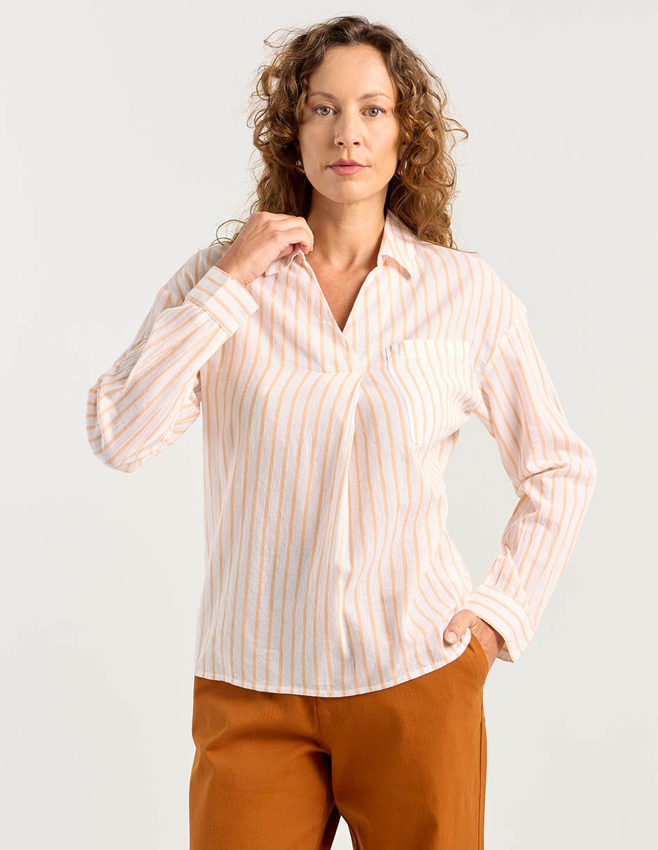 Blusa camisera manga larga para mujer Blusa camisera manga larga para mujer