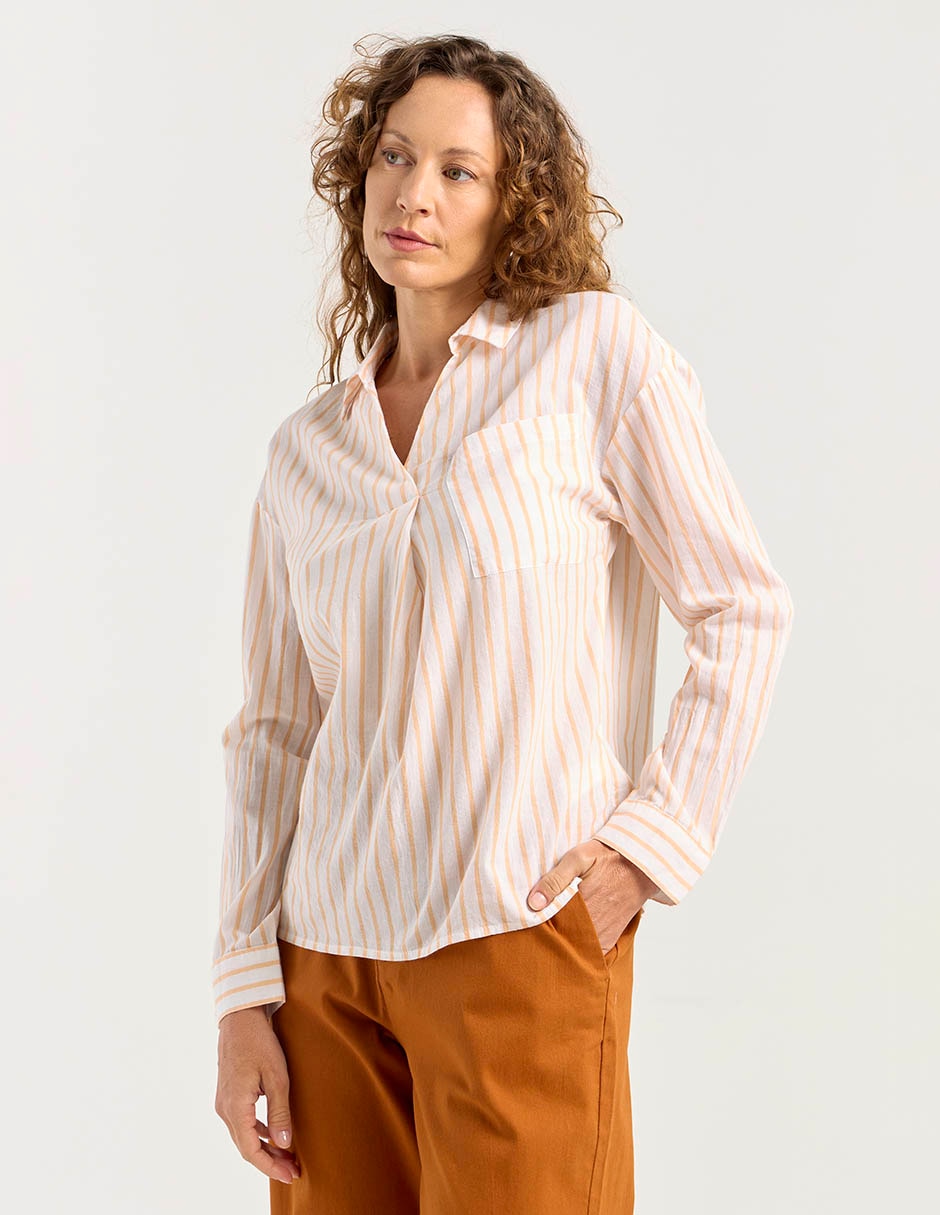 Blusa camisera manga larga para mujer 2