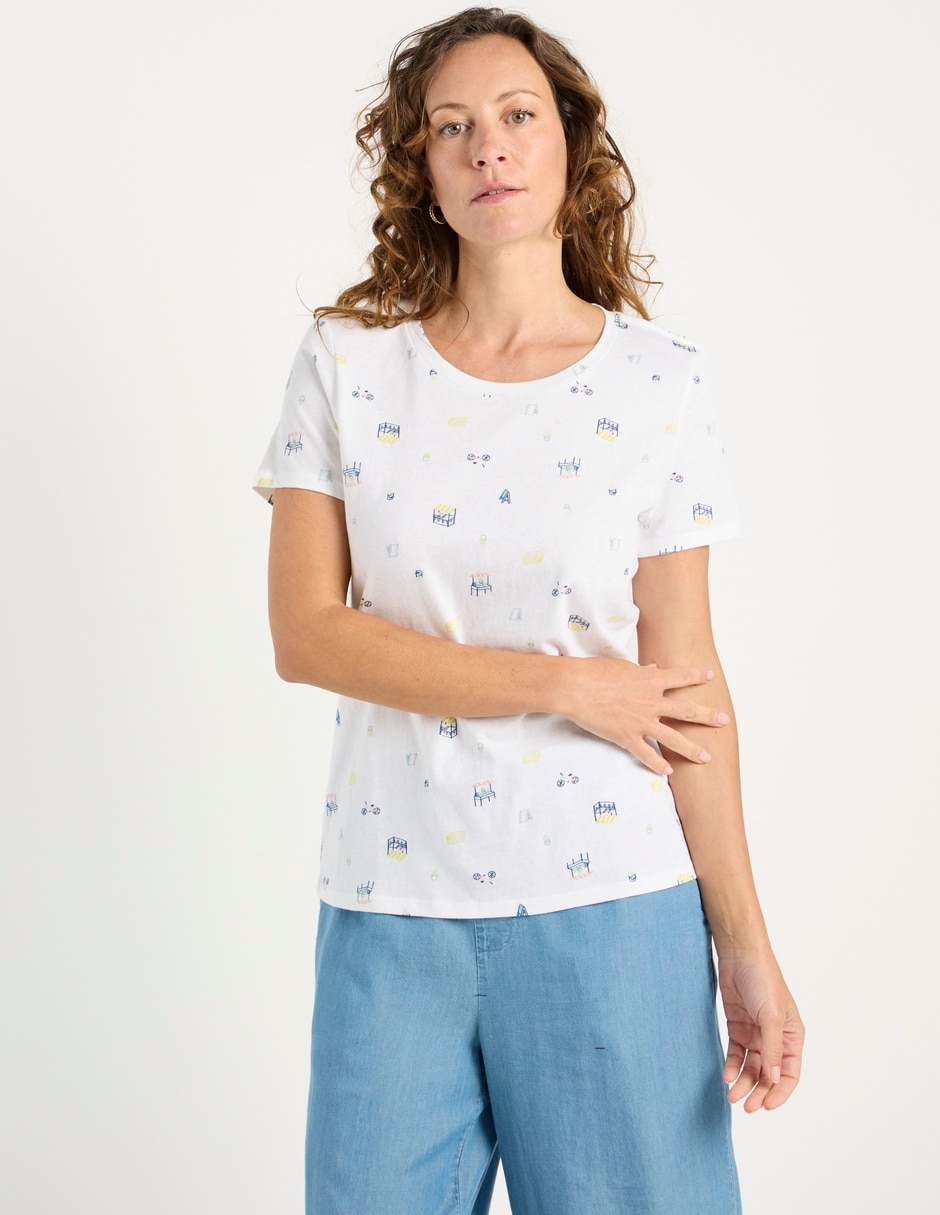 Playera manga corta cuello redondo para mujer Playera manga corta cuello redondo para mujer