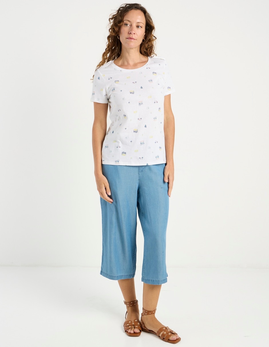 Playera manga corta cuello redondo para mujer 3