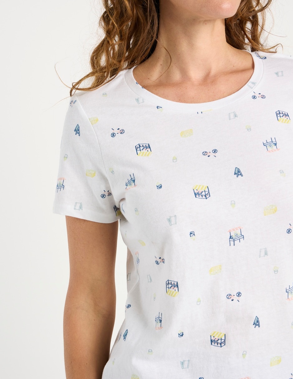 Playera manga corta cuello redondo para mujer 4
