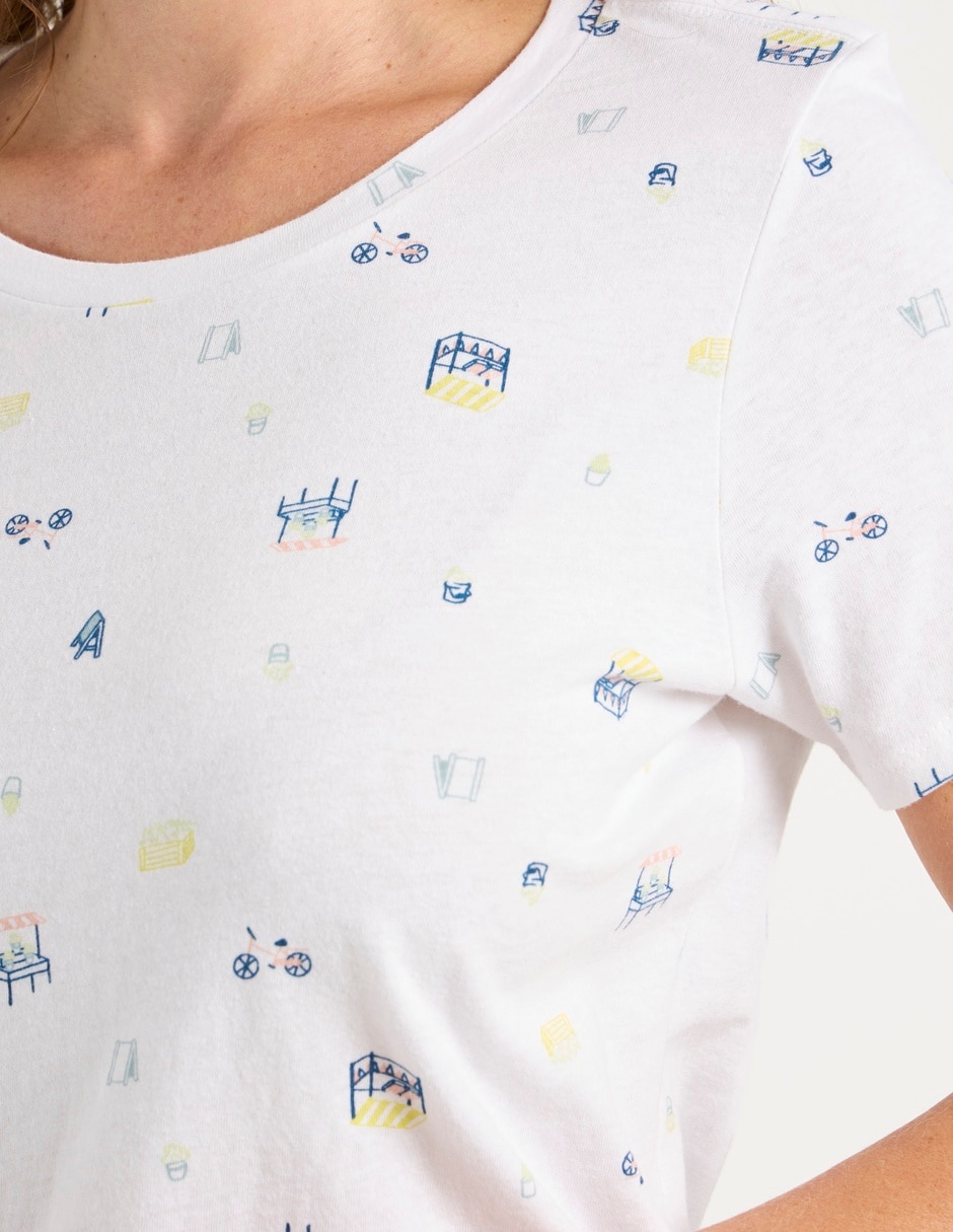 Playera manga corta cuello redondo para mujer 5