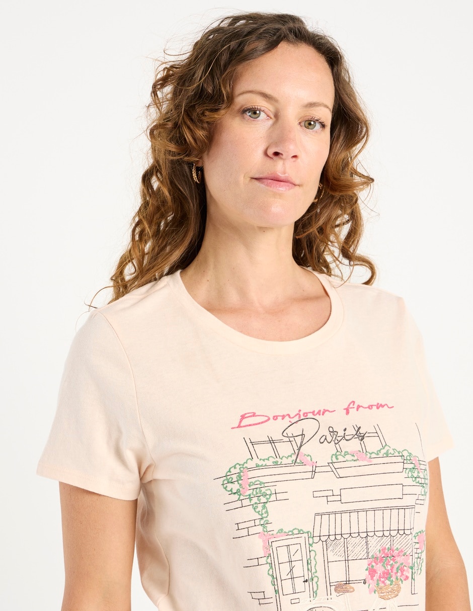 Playera manga corta cuello redondo para mujer 4