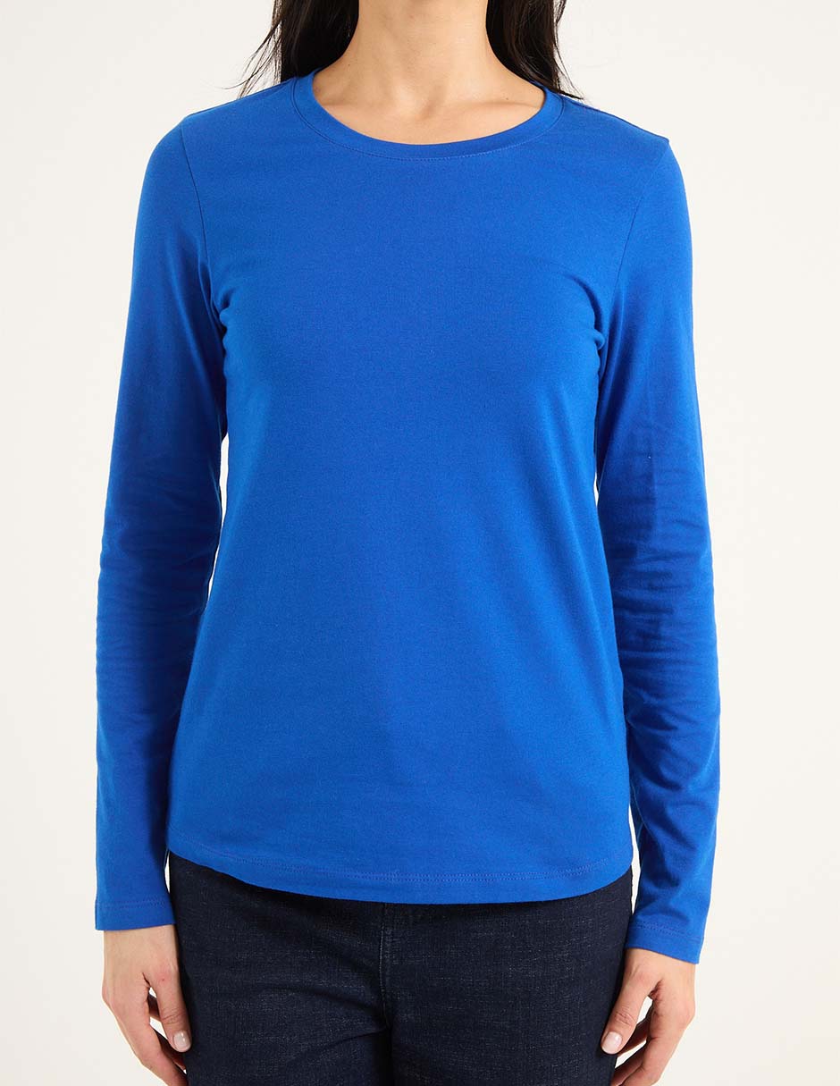Playera manga larga cuello redondo para mujer 5