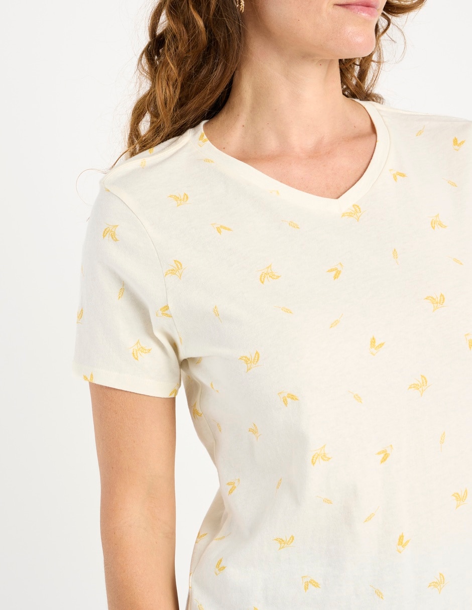 Playera manga corta cuello V para mujer 5