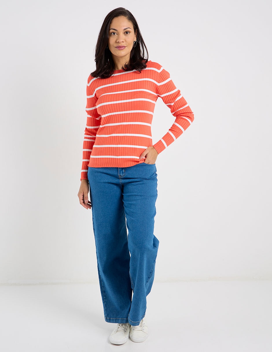 Jeans straight corte cintura baja para mujer 2