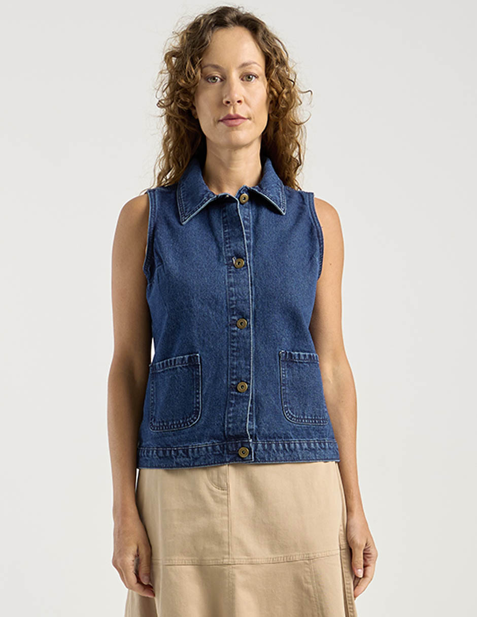 CHALECO WEEKE, G, ÍNDIGO DENIM OBSCURO