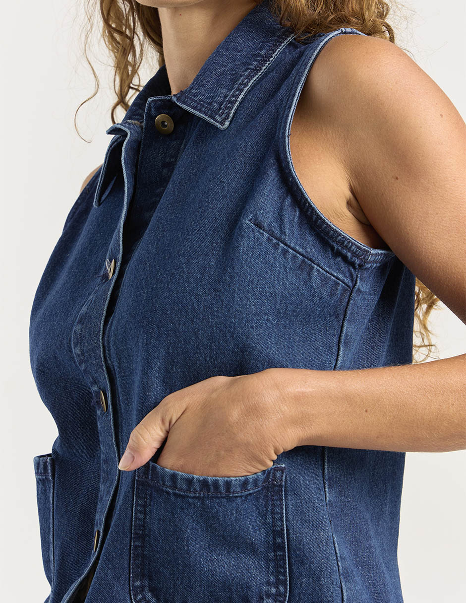 CHALECO WEEKE, G, ÍNDIGO DENIM OBSCURO