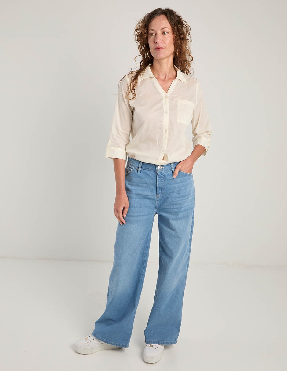 Jeans relaxed wide leg para mujer