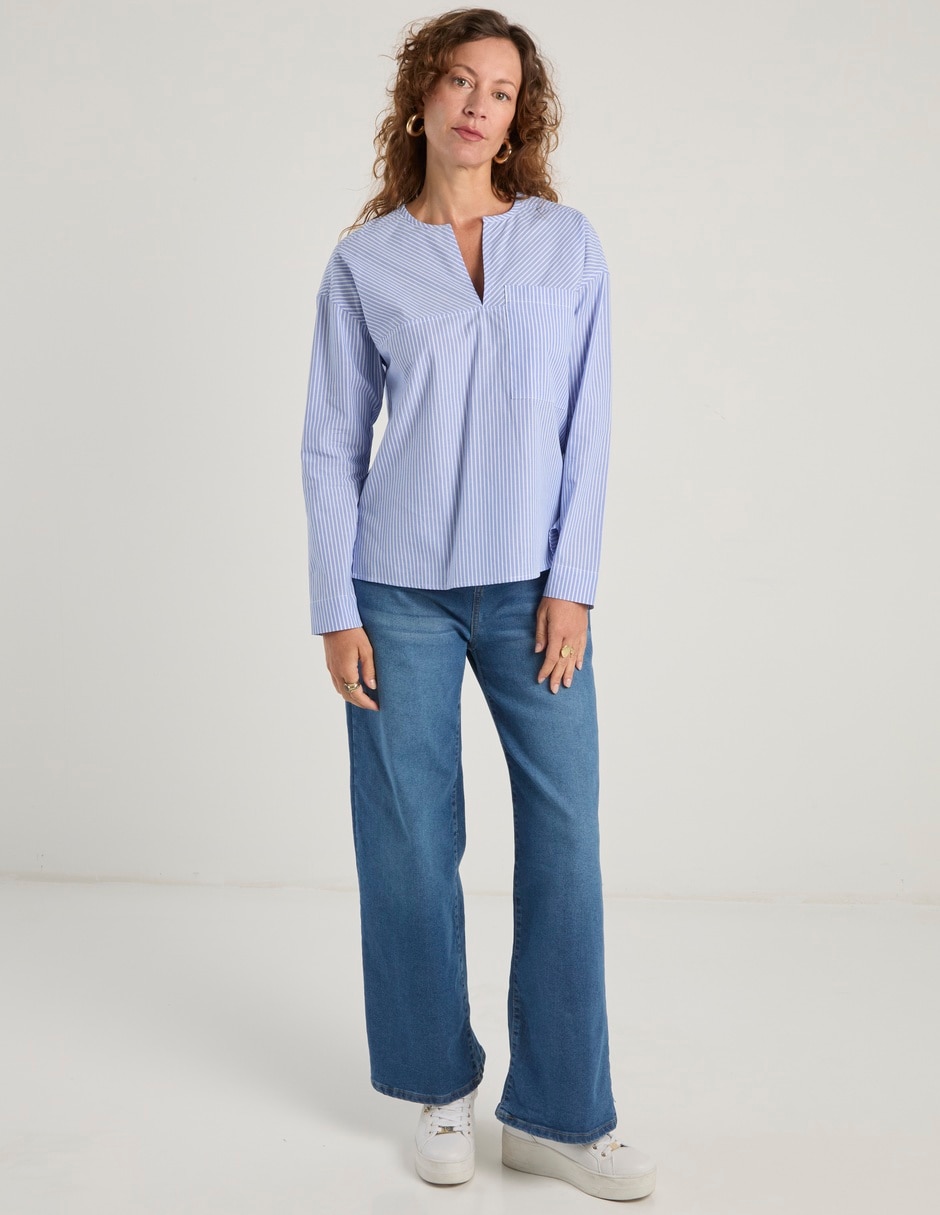 Jeans coulotte wide leg para mujer 2