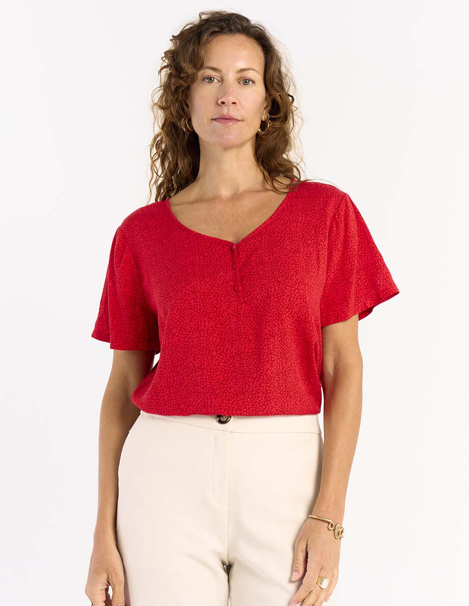 Blusa manga corta para mujer