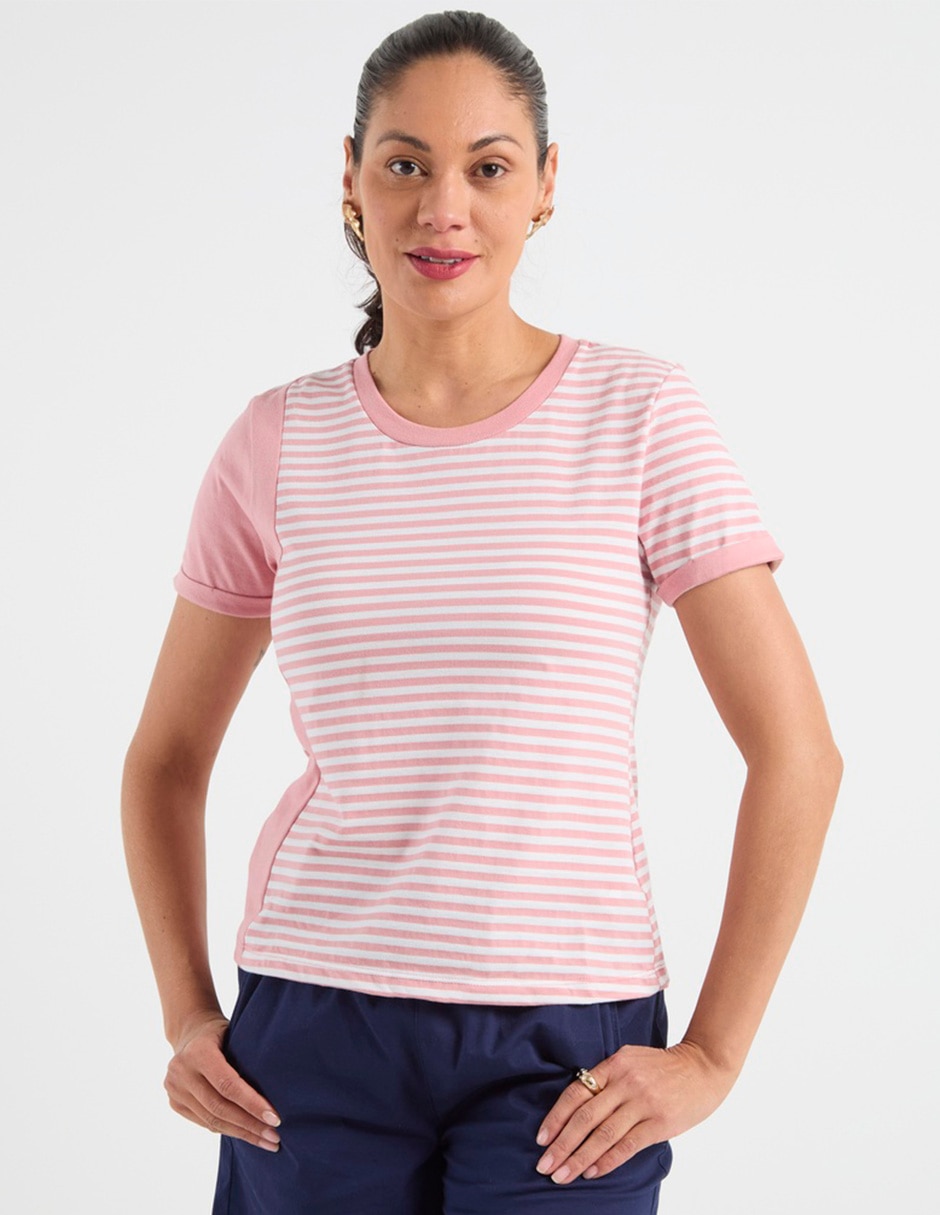 Playera manga corta cuello redondo para mujer Playera manga corta cuello redondo para mujer