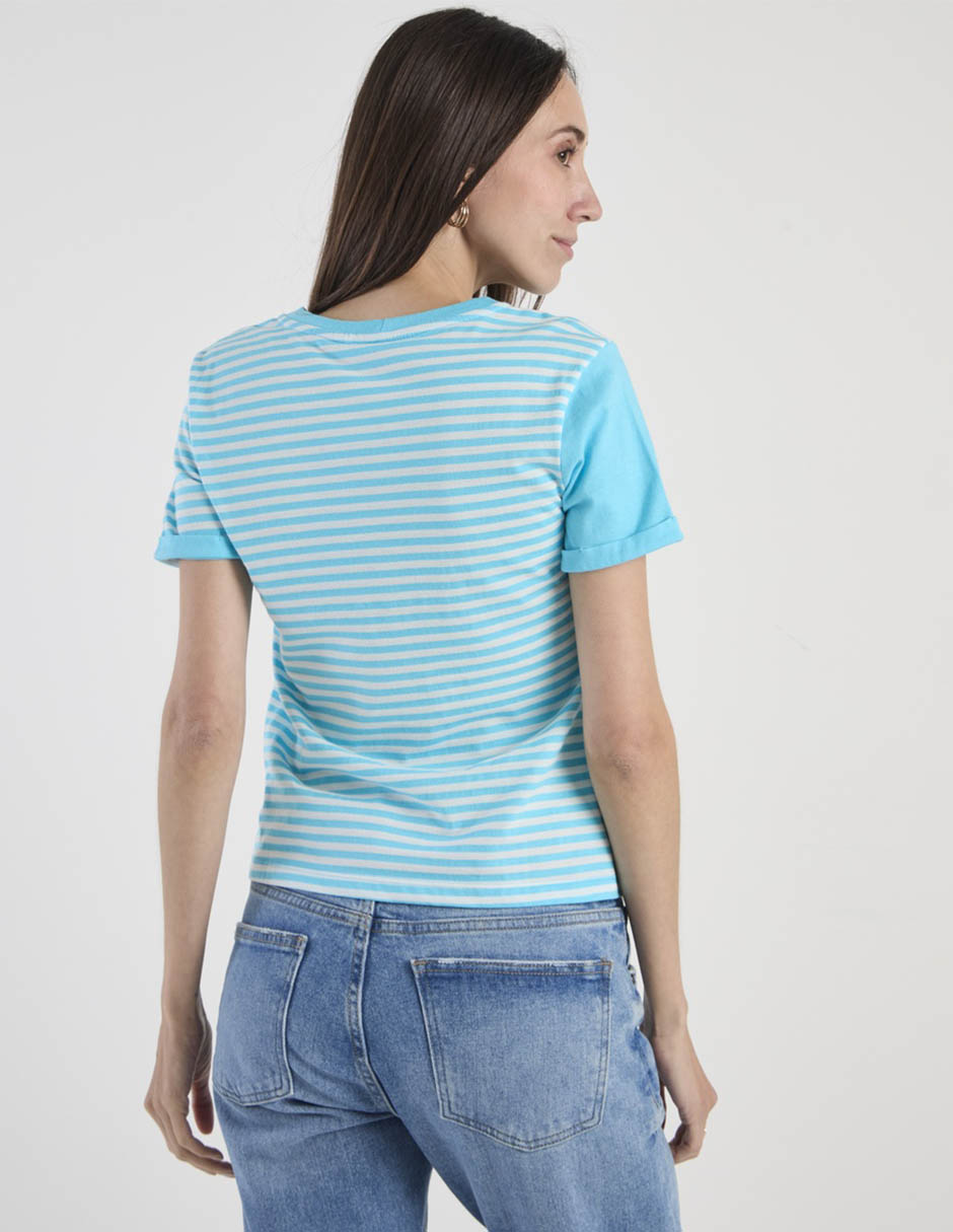 Playera manga corta cuello redondo para mujer 6