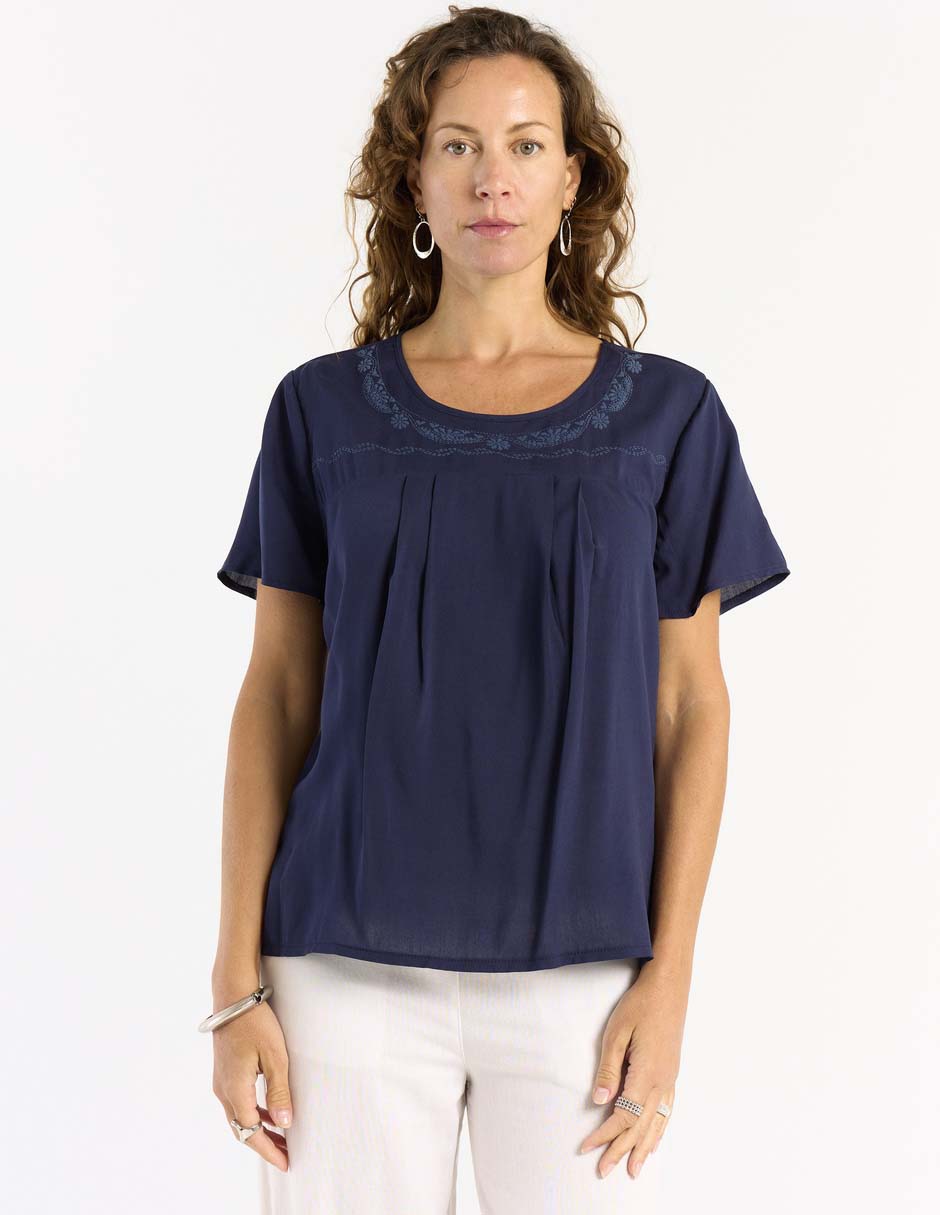 Blusa manga corta para mujer