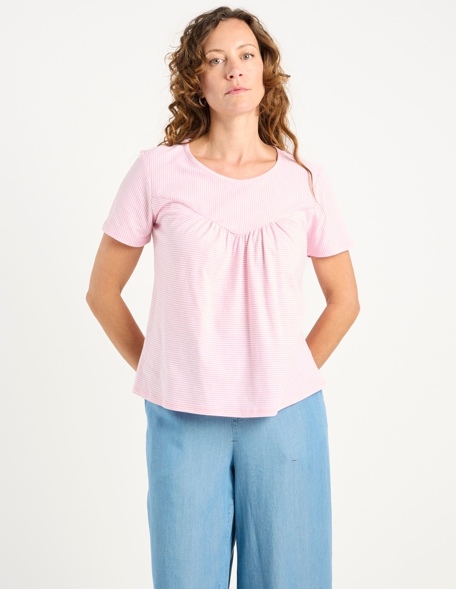 Playera manga corta cuello redondo para mujer 2