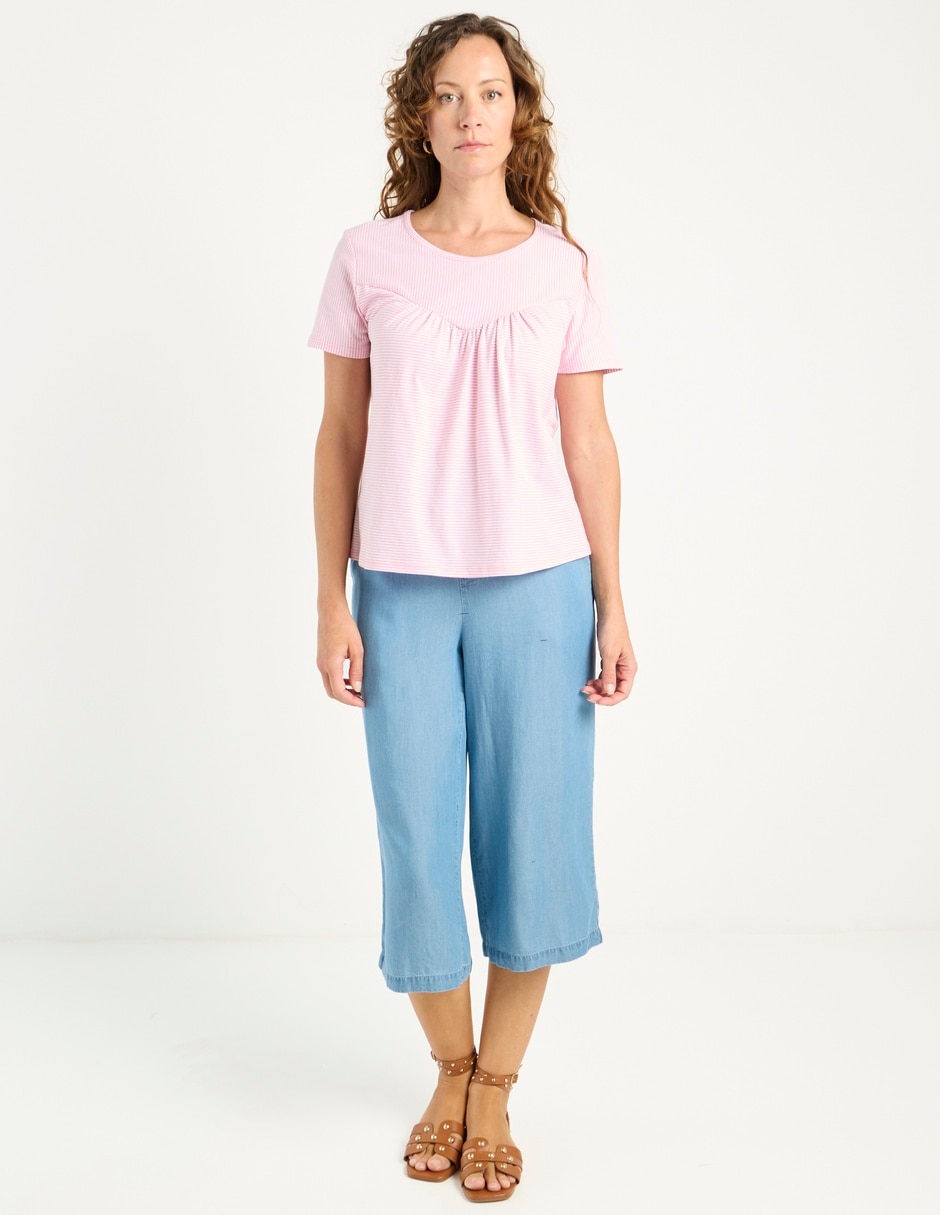 Playera manga corta cuello redondo para mujer 3