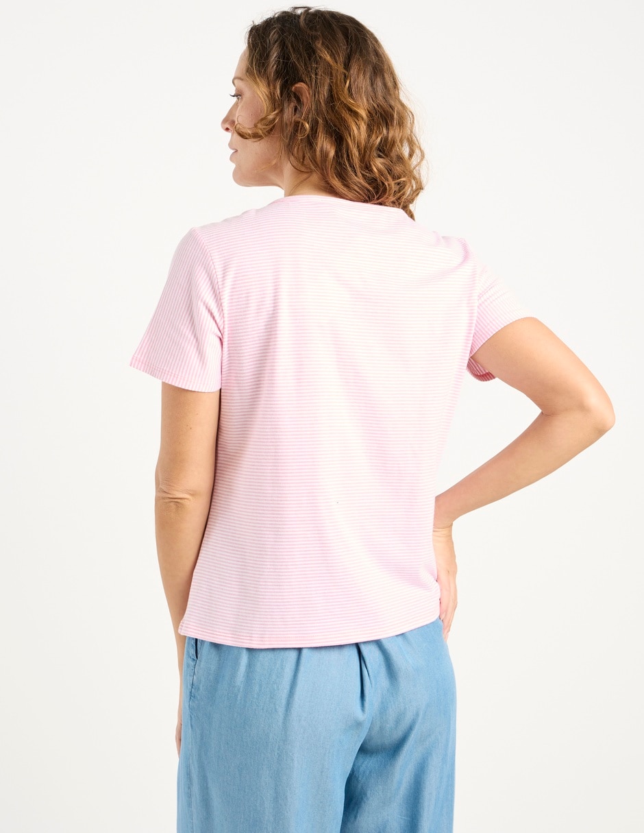 Playera manga corta cuello redondo para mujer 6