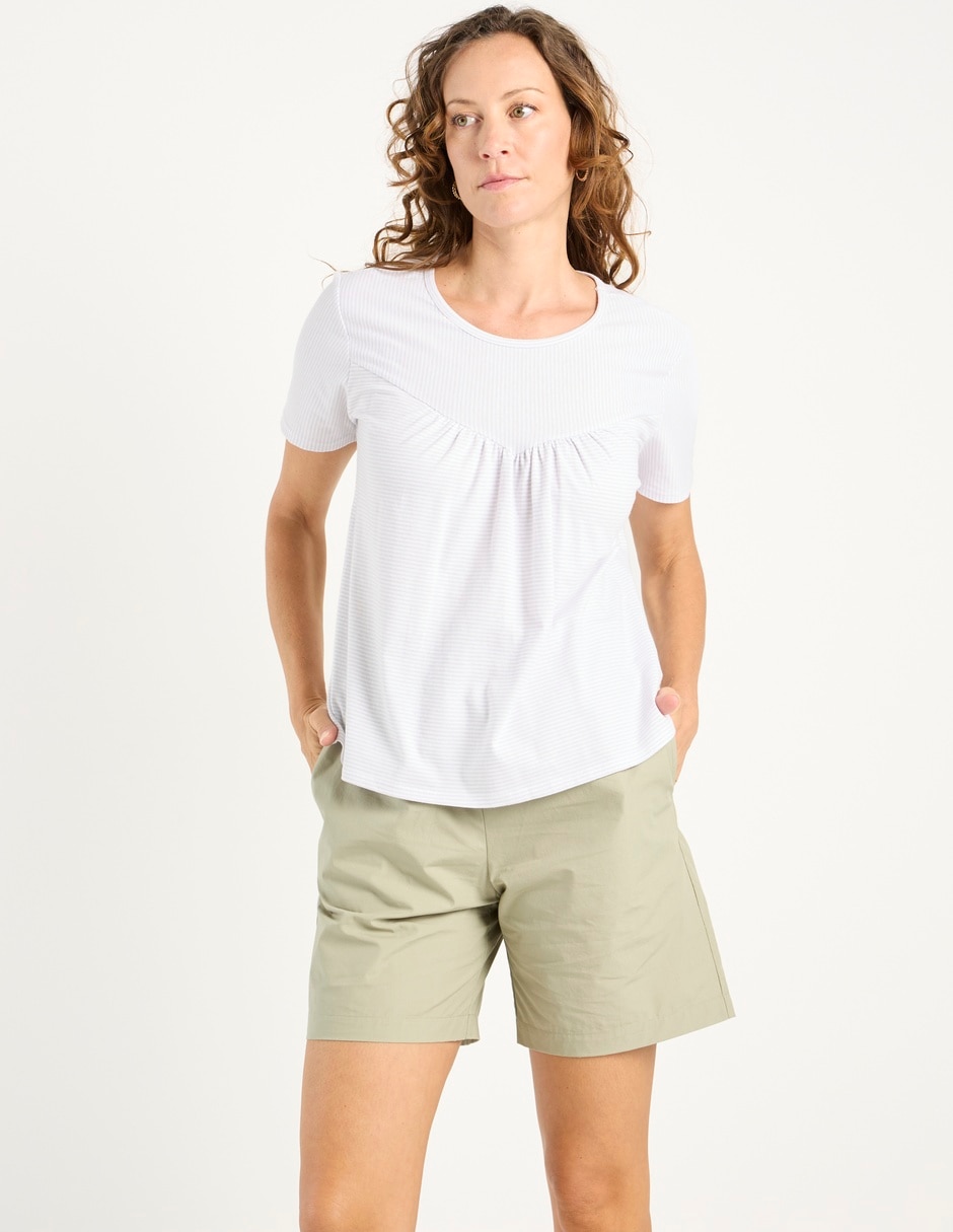 Playera manga corta cuello redondo para mujer Playera manga corta cuello redondo para mujer