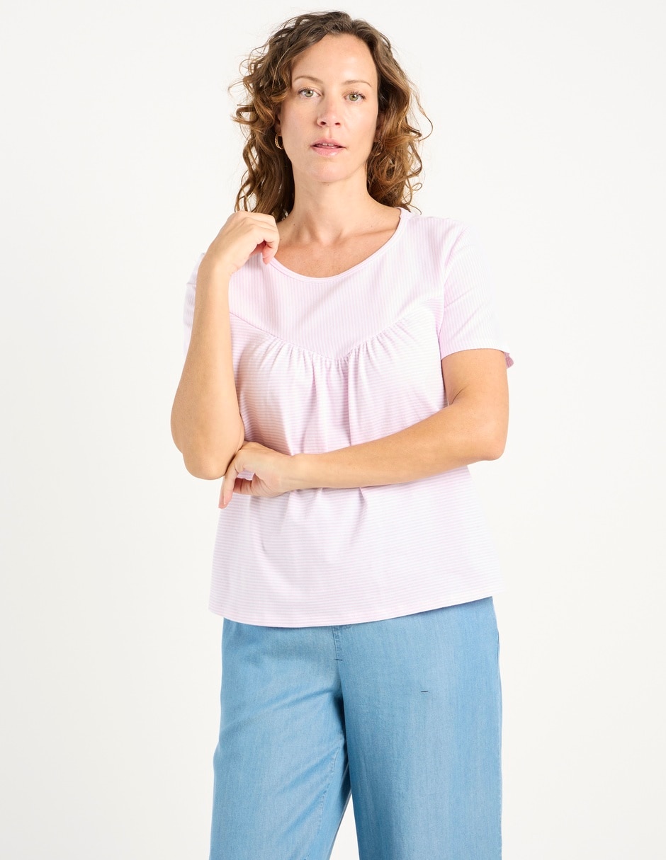 Playera manga corta cuello redondo para mujer Playera manga corta cuello redondo para mujer