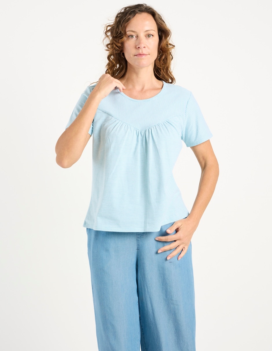 Playera manga corta cuello redondo para mujer Playera manga corta cuello redondo para mujer