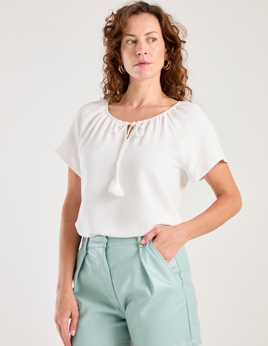 Blusa manga corta para mujer