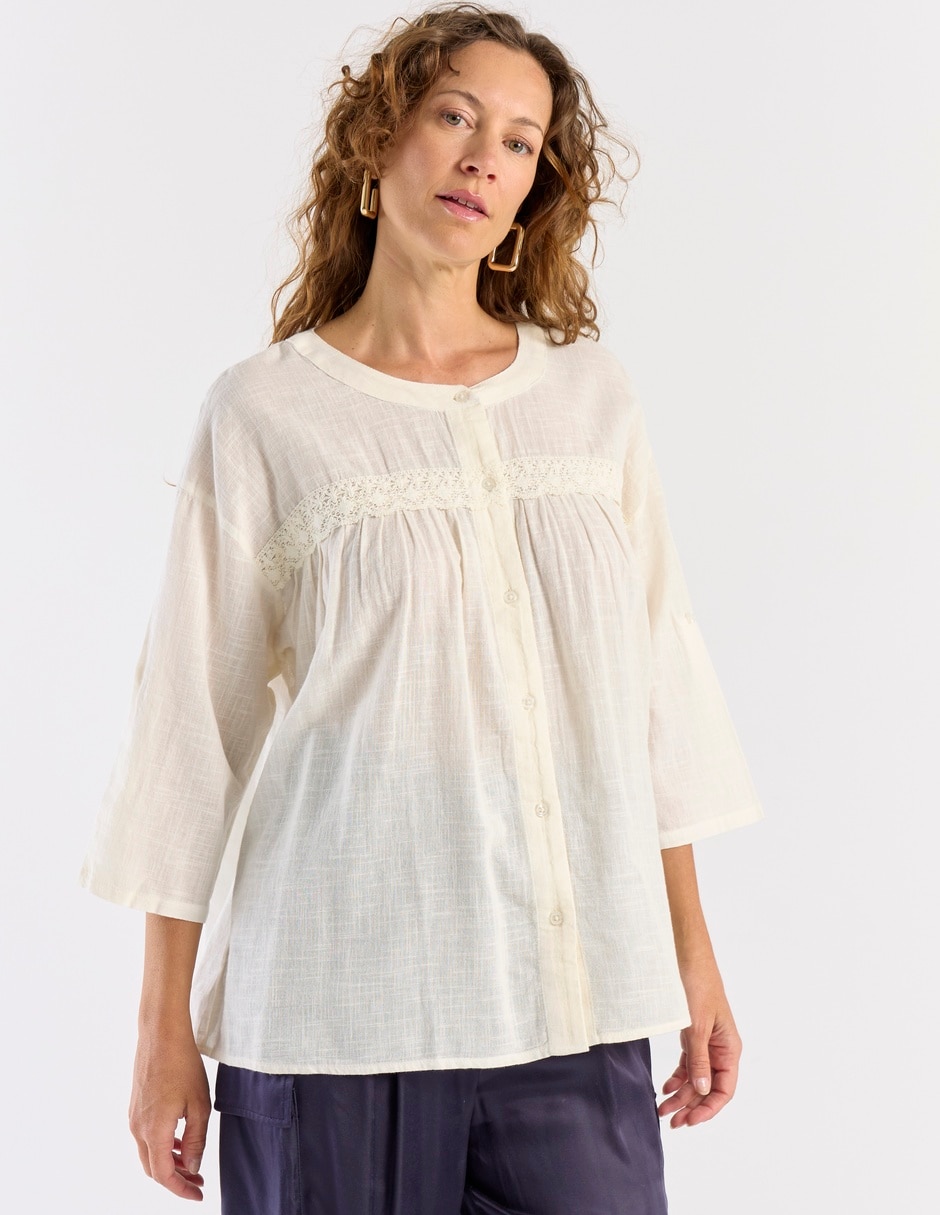 Blusa manga 3/4 para mujer