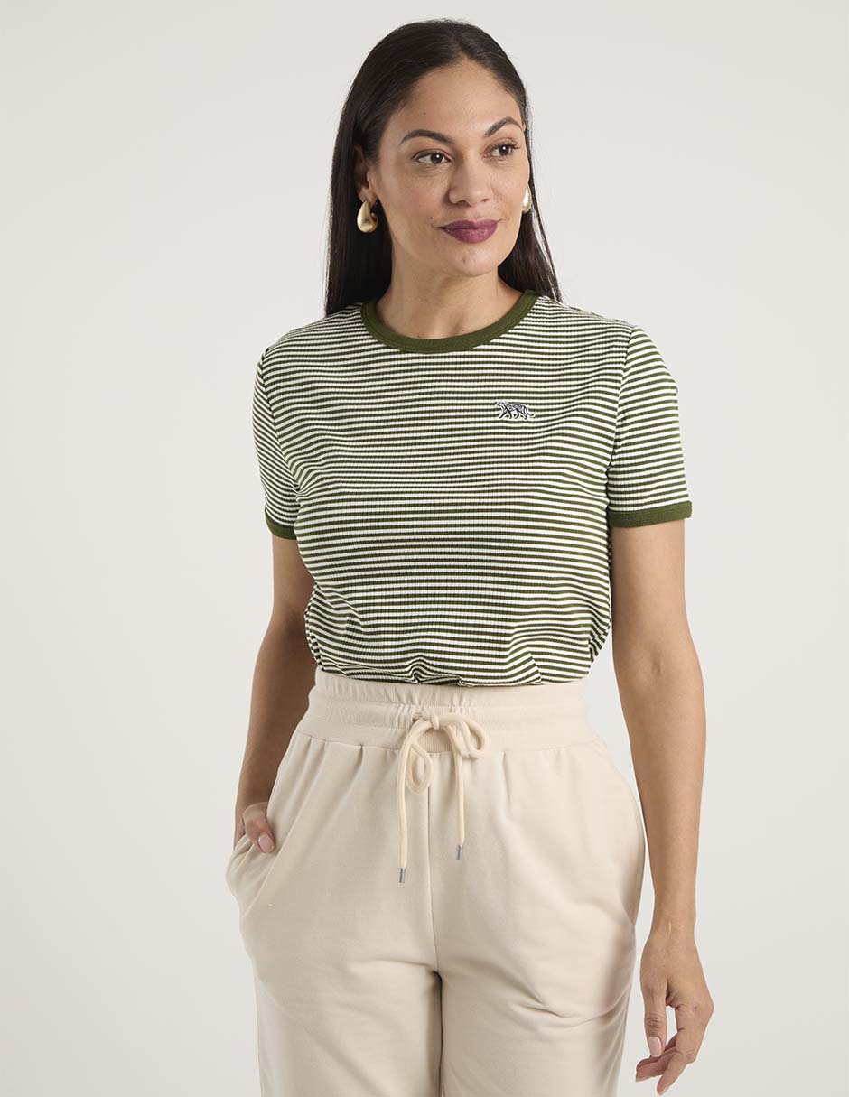 Playera manga corta cuello redondo para mujer Playera manga corta cuello redondo para mujer