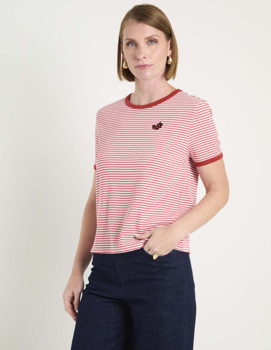 Playera manga corta cuello redondo para mujer Playera manga corta cuello redondo para mujer