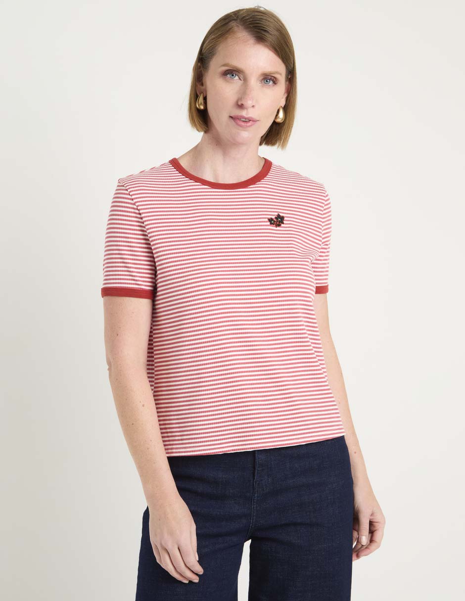 Playera manga corta cuello redondo para mujer 2