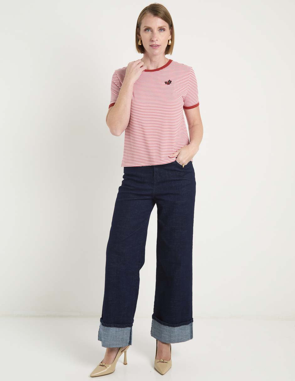 Playera manga corta cuello redondo para mujer 3