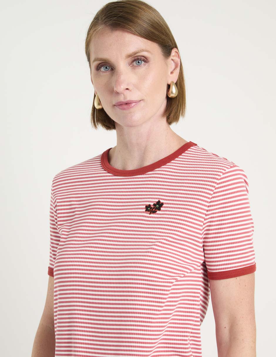 Playera manga corta cuello redondo para mujer 4