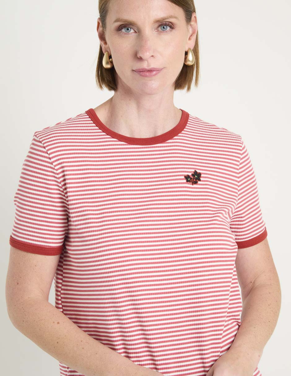 Playera manga corta cuello redondo para mujer 5