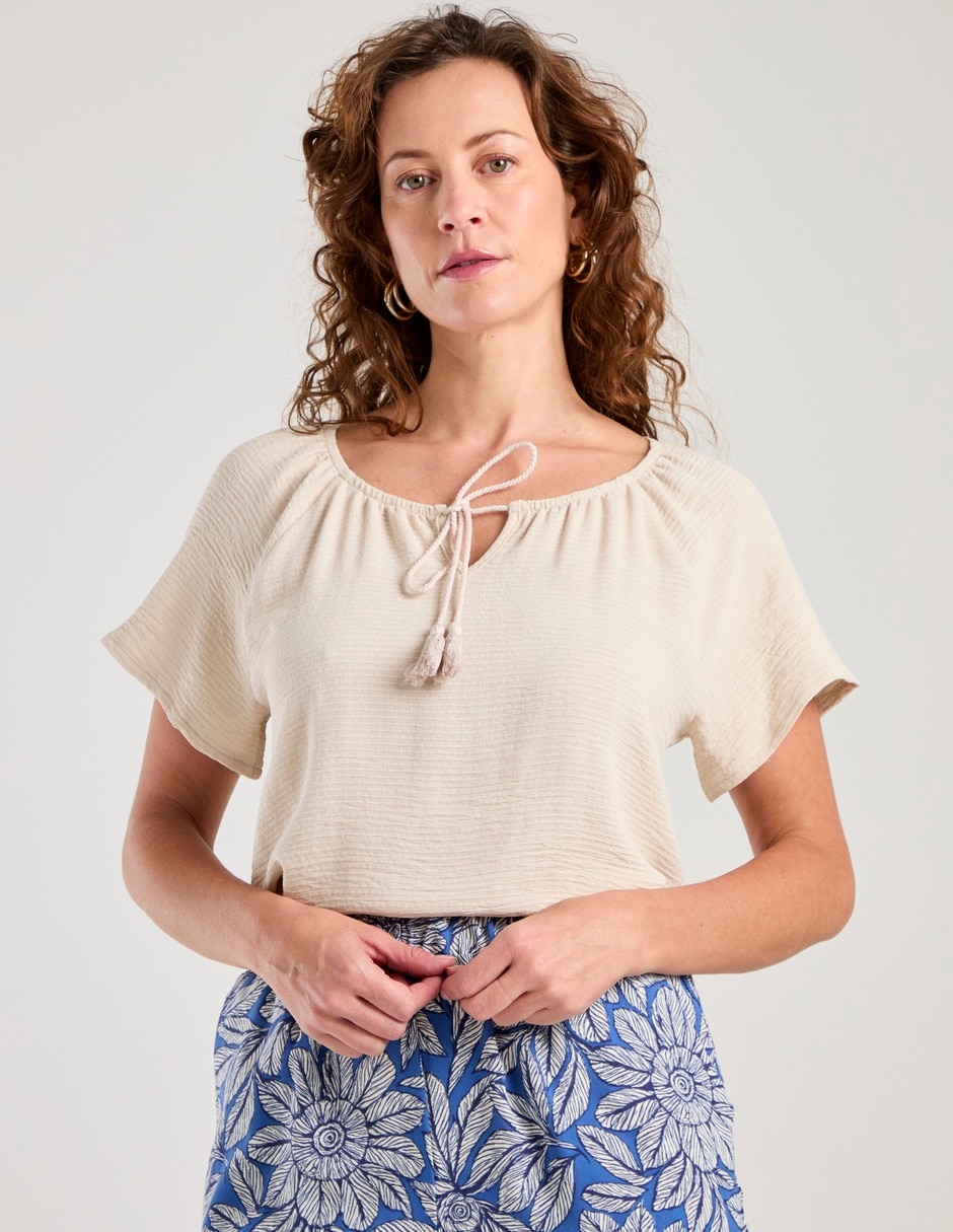 Blusa manga corta para mujer