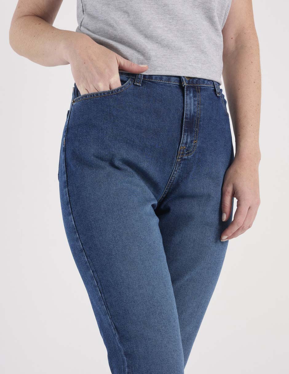 Jeans slim a la cintura para mujer 5