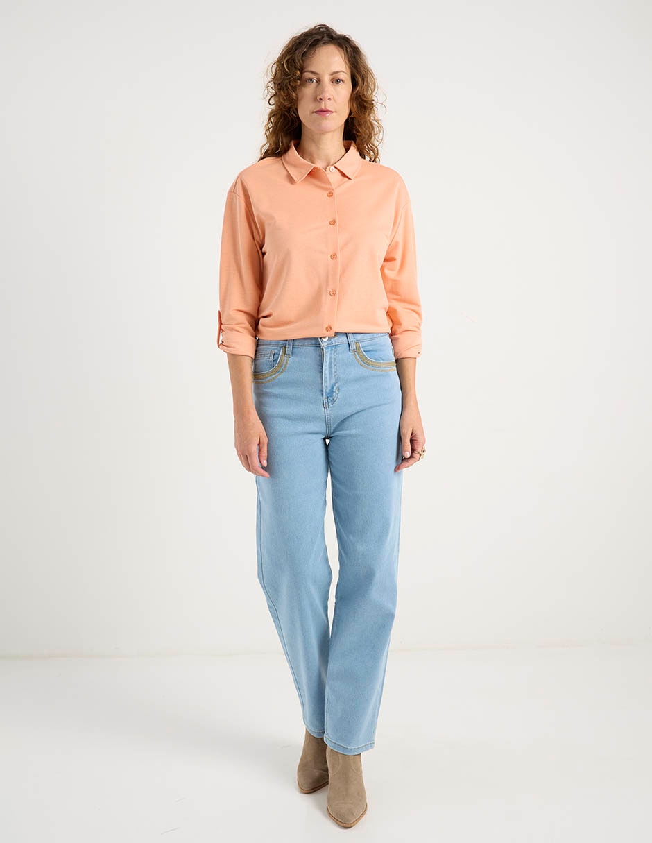 Jeans slim a la cintura para mujer 3