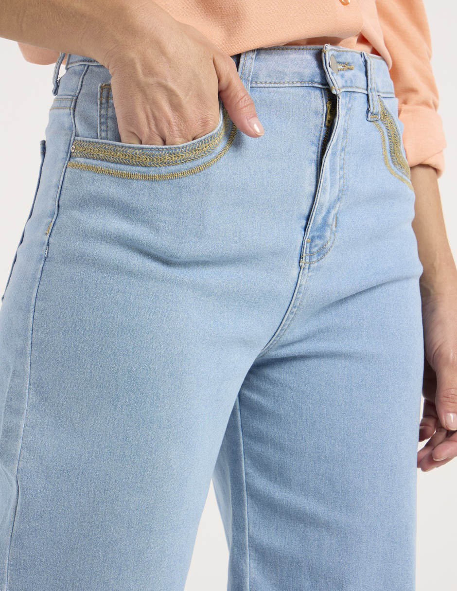 Jeans slim a la cintura para mujer 4